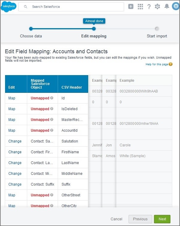 Mapping Fields in Salesforce